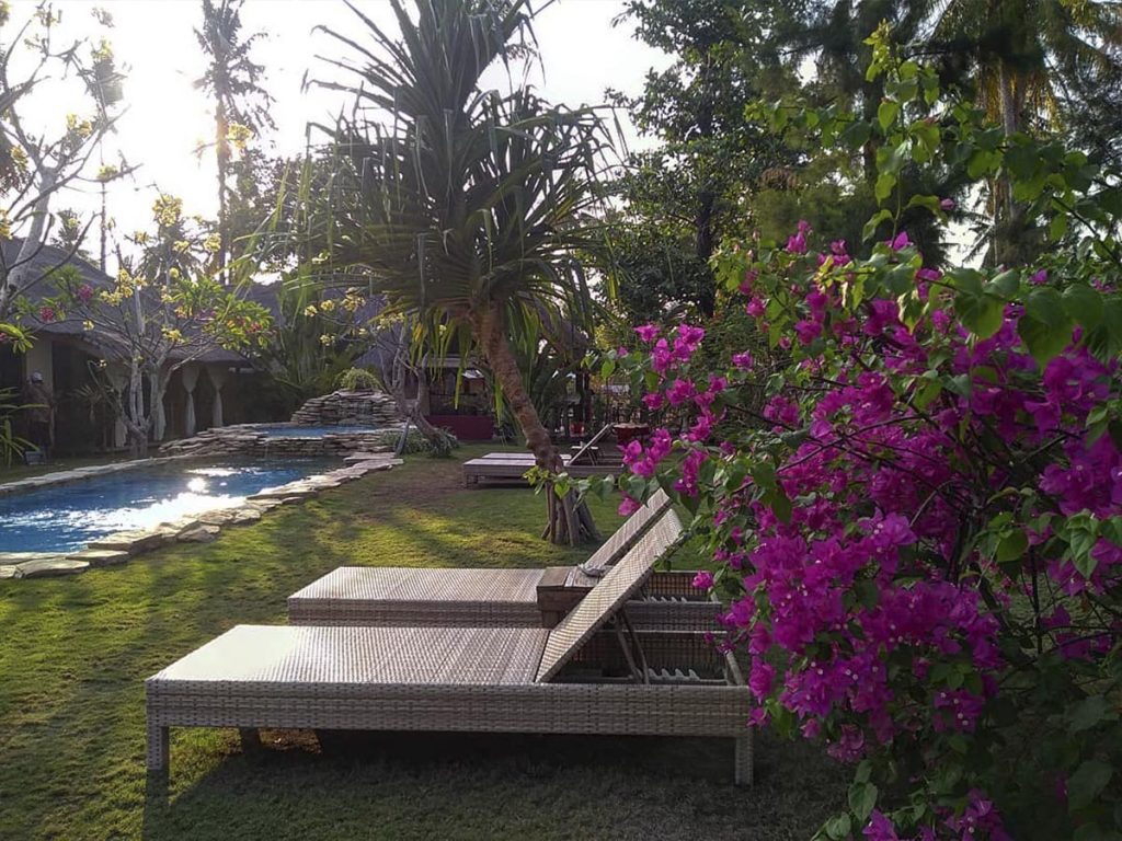 Hotel a Gili Air, il giardinetto del Dolcemare Resort